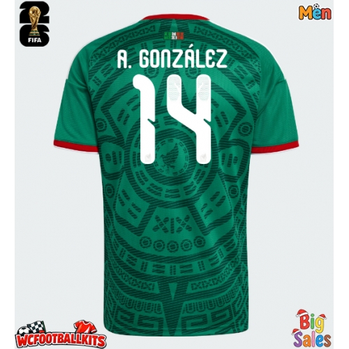 Mexico Armando Gonzalez #14 Replica Home Stadium Shirt World Cup 2026 Short Sleeve